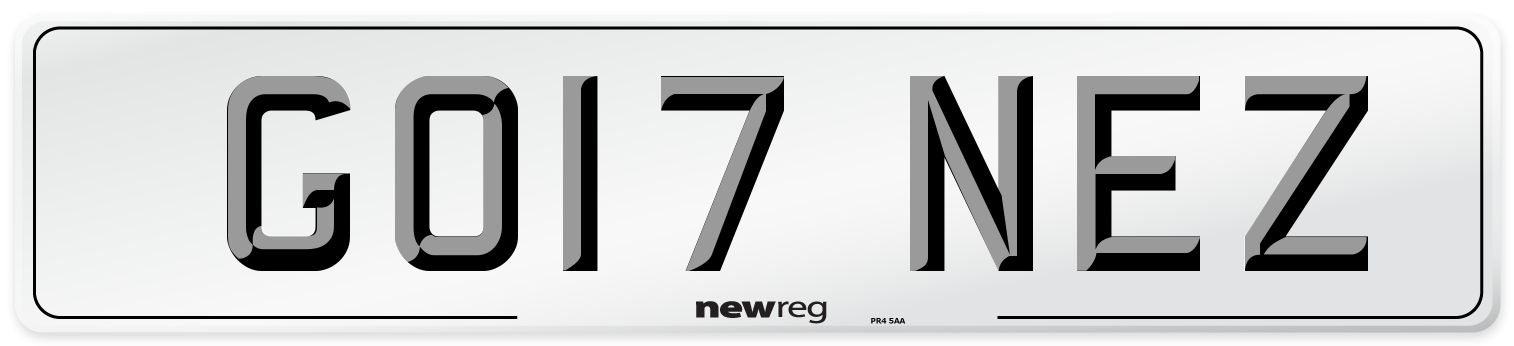 GO17 NEZ Number Plate from New Reg